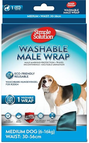 Simple Solution Pañal lavable para perro macho, talla S