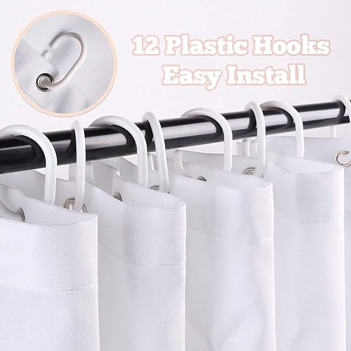 Miniatura 5 de LIGHTINHOME Cortina de ducha de Halloween de 72 pulgadas de ancho x 72 pulgadas de alto, para niños, divertida caricatura, fantasma, farol de