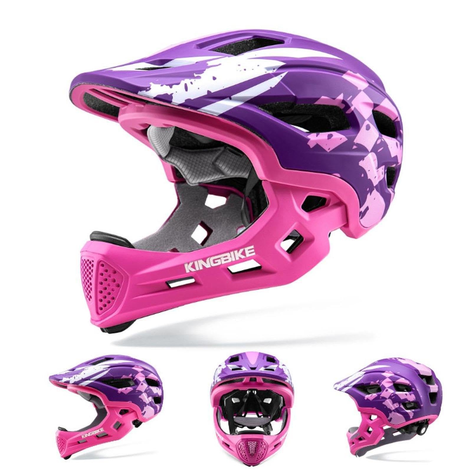 Harilla Casque de Vélo pour Enfants, Casque de Cyclisme pour Skateboard, Accessoires Cyclisme pour Enfants, Casque Intégral Réglable Antichoc pour Skateboard, Vélo, Roller, Violet Rose
