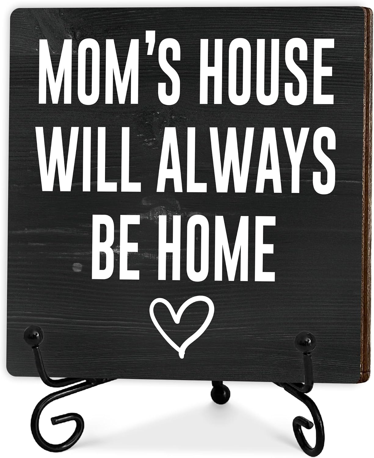 Thank You Gifts for Mom, Mom's House Will Always Be Home Sign with Stand, Best Mom Ever Gifts from Daughter Son, Mother's Day Birthday Christmas Gift Sign for Home Living Room Decor, 5"x5"-B14