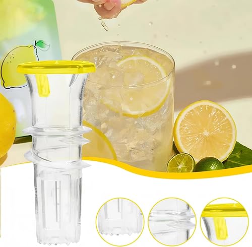 Miniatura 4 de Lemon Squeezer, 2-Pack Screw Top Manual Juicer with Pour Spout - Handheld Citrus Press for Lime, Orange, Easy to Clean & Carry for Kitchen