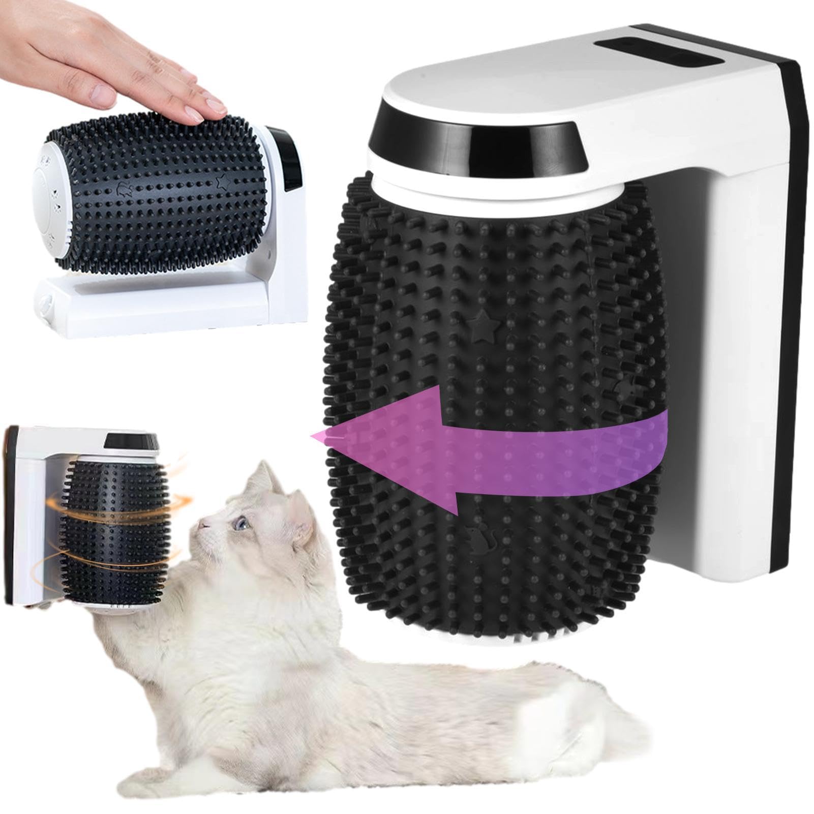 Wandkratzbaum für Katzen – Massagebürste für Katzen, intelligente | selbstreinigende Bürste für die Eckenpflege an Wänden | Weicherer Eckenkratzbaum für Katzen mit Katzenminze, Kätzchenbürste f