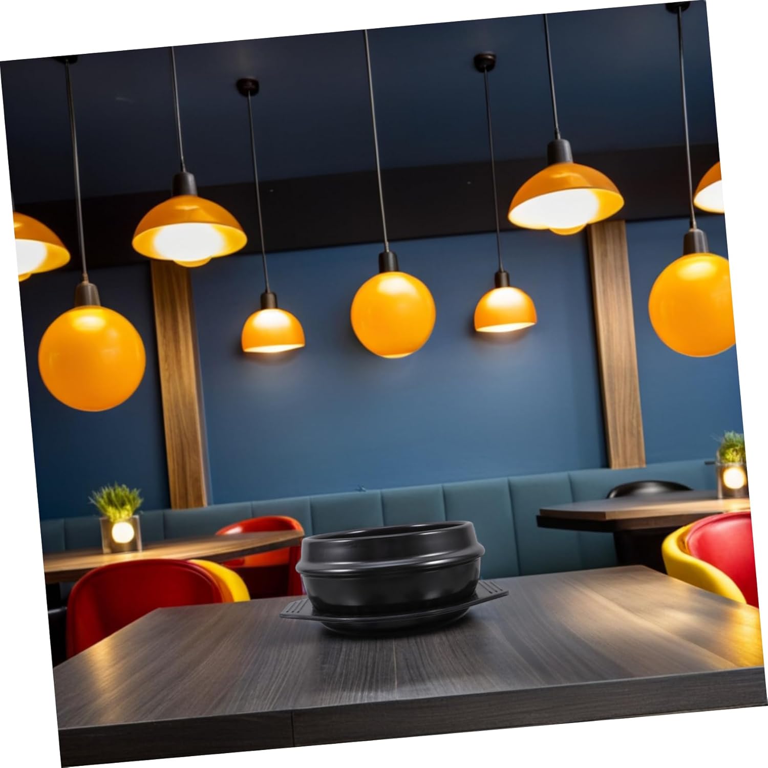 Amosfun Ceramic Rice Pot with Base Energy Saving Kitchen Cookware for Stew and Bibimbap Cooking Acid Alkali Resistant Earthen Casserole Pot for Home Stockpot Use