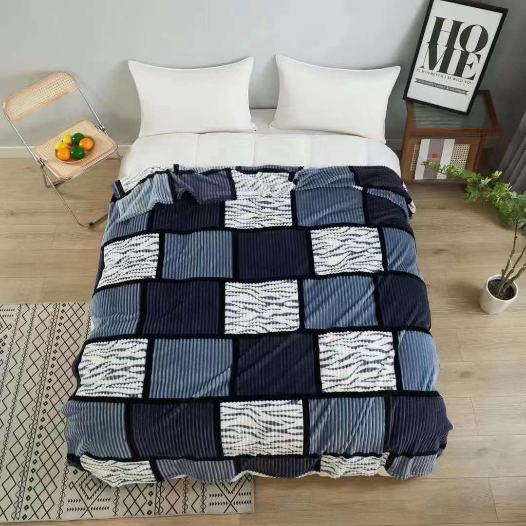 BESCH Manta Franela Jacquard 160x220cm Reversible para Sofá Cama - Manta Polar Grande de Invierno Super Suave, Acogedora y Cómodas (Gris-GrisOscuro)