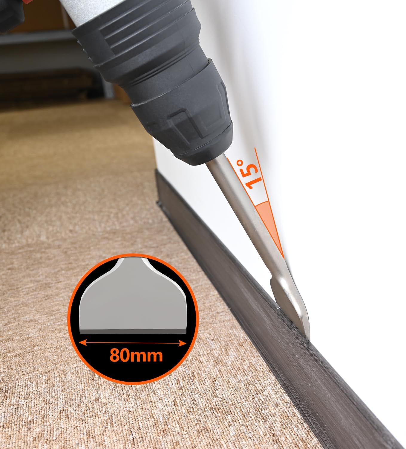 TovxTuke 3-in Wide SDS Max Scaling Chisel,Curved Blade Compatible with SDS Max Hammers (3" X 12")