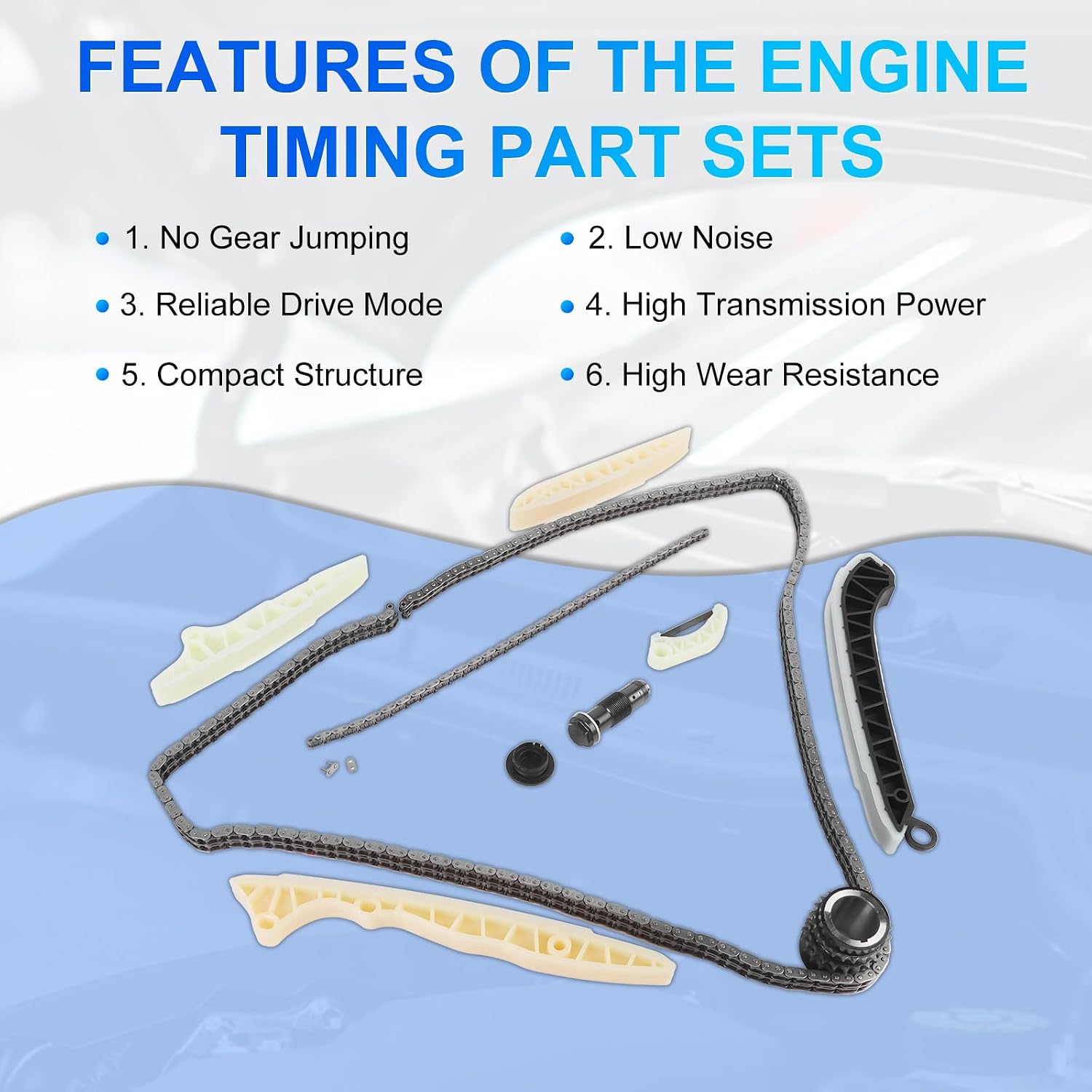 M272 Engine Timing Chain Kit Fit for Mercedes W203 W211 W164 W221 C300 C350 CL550 CLK350 CLS550 E350 G550 GL450 GLK350 ML350 R350 S400 SL550 SLK280 3.0/3.5/4.6/4.7/5.5L M272 Engine
