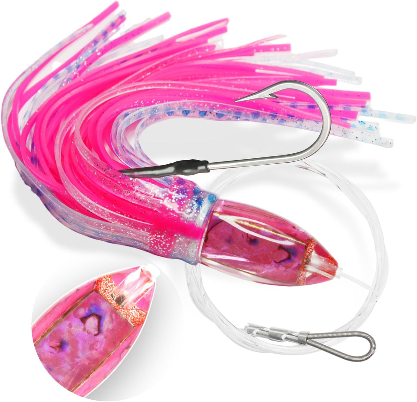 VIKETECH 9’’ 4oz Resin Saltwater Fishing Trolling Lure for Tuna Mahi Mahi Marlin Wahoo Sailfish Dolphin Lures Deep Sea Offshore Big Game Included Mesh Bag
