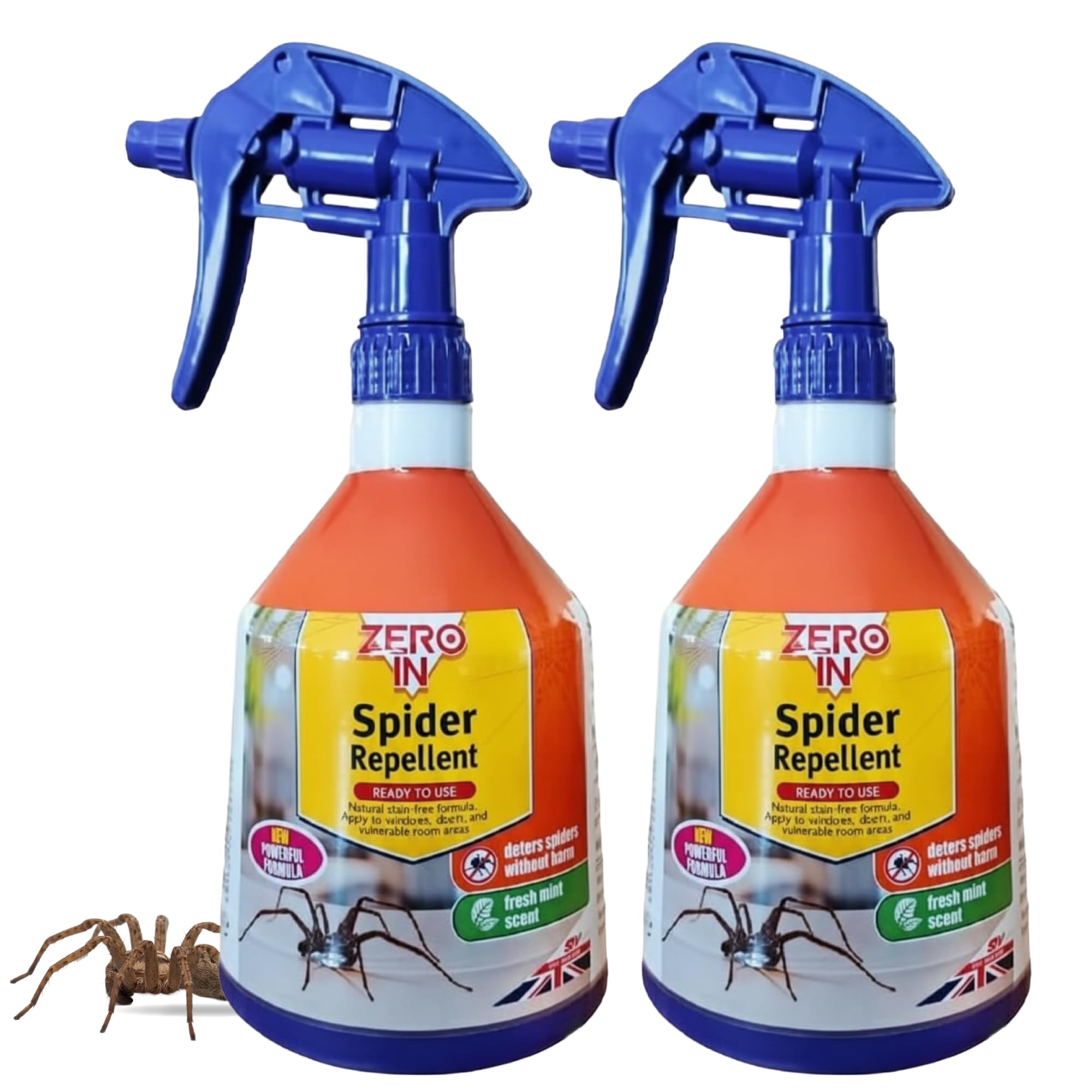 Spider Repellent – Indoor Peppermint Oil Spray – Non-Toxic, Natural Mint Deterrent – Easy to Use Spider Repellent Spray – Safe for Home Use & Around Pets, Lasts up to 3 Weeks – 500ml Twin Pack