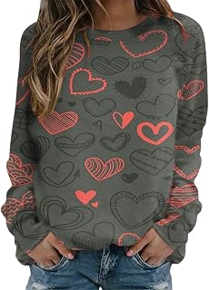 MUDUH Pullover Half Zip Womens Casual Hoodless Sweatshirt Love Print Pullover Sweatshirt