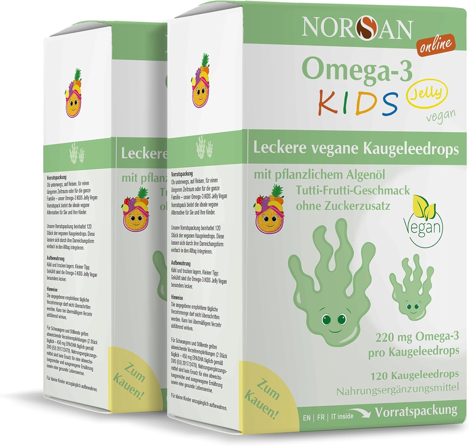 NORSAN Omega 3 vegan KIDS JELLY 120 hochdosiert (2x120 Stück) / Omega 3
