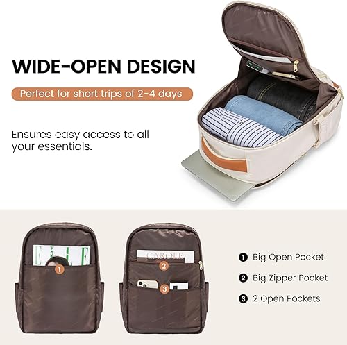 Miniatura 4 de LOVEVOOK Mochila acolchada para laptop para mujer, mochila de viaje con cremallera antirrobo de 15.6 pulgadas, bolsa de computadora para el trabajo,