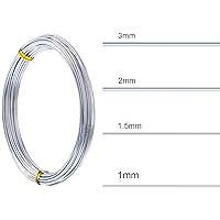Vista 50 de TecUnite Alambre de aluminio para esculpir armadura, alambre flexible para manualidades (2 rollos, plata, 32.8 ft x 0.059 in)