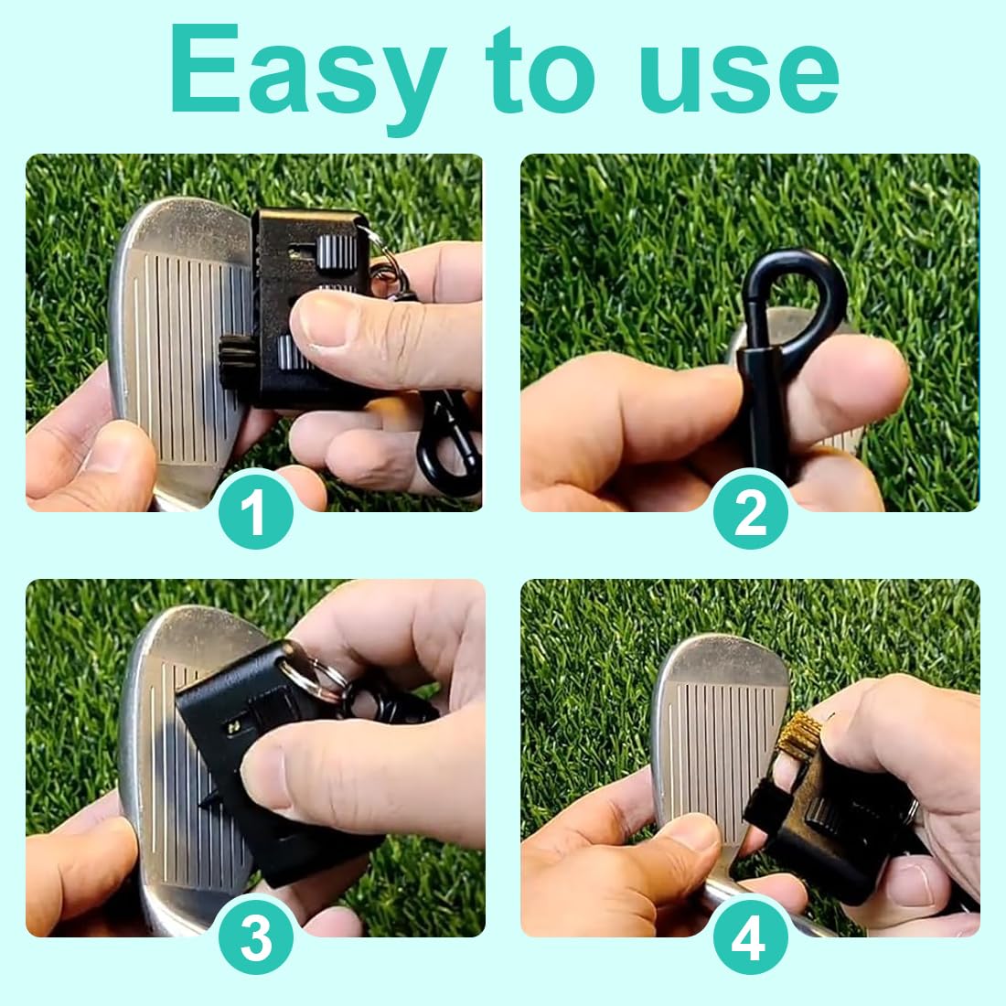 EIH 2 Pcs 3 in 1 per Mazze da Golf,Pulitore di Mazze da Golf,Strumento di Pulizia Multiuso,Spazzola per la Pulizia Delle Scanalature Delle Mazze da Golf,Kit per la Pulizia Delle Scarpe,Con Portachiavi