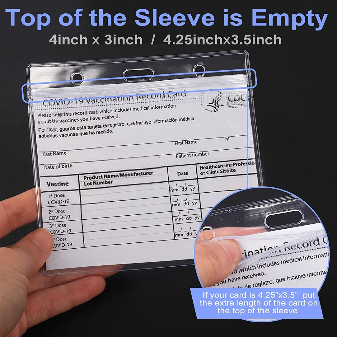 5 Pack Vaccination Card Protector 4 X 3 4 25 X 3 5 Inches Transparent 