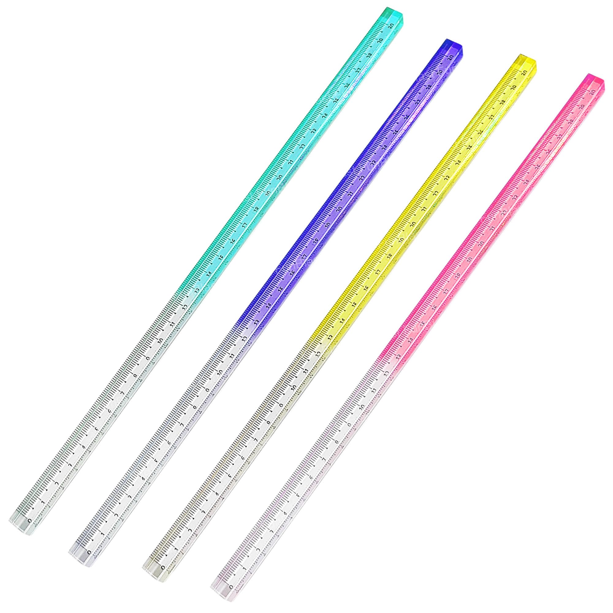 FunBlast Cube Acrylic Ruler – 30 cm Transparent Gradient Measuring Rulers, Multifunctional Stationery Tool for Kids, Students & School Use (Pack of 4)-picture-32