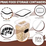 Food Storage Containers with Lids, PRAKI 24 PCS Cereal Storage Containers | Kitchen Pantry organizers and storage Set for Cereal Flour & Sugar Storage, BPA Free, container with Labels & Marker, Black