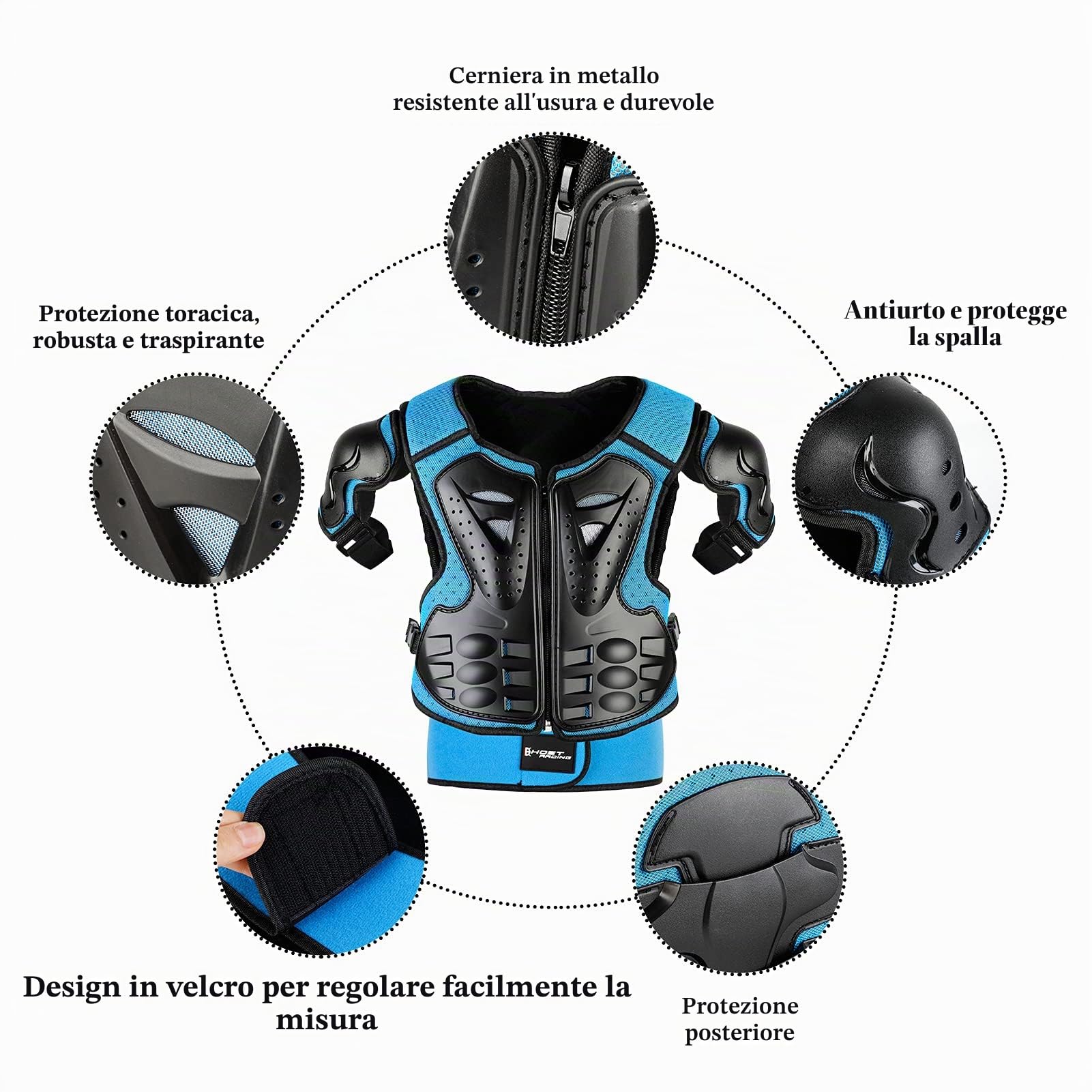 JUSTDOLIFE SET PROTETTORE SET DI SICUREZZA RESPALORE DI SICUREZZA CASA TAGLIO COPERTA PER KID (blu)