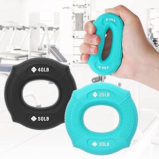 Peradix Hand Grip Strengthener, Hand Grip Rings, Four-Resistance Hand Gripper, Finger Exerciser, Forearm Grip Workout, Silicone Therapy Exercise Set for Hand & Wrist Muscles Trainer Stress Relief