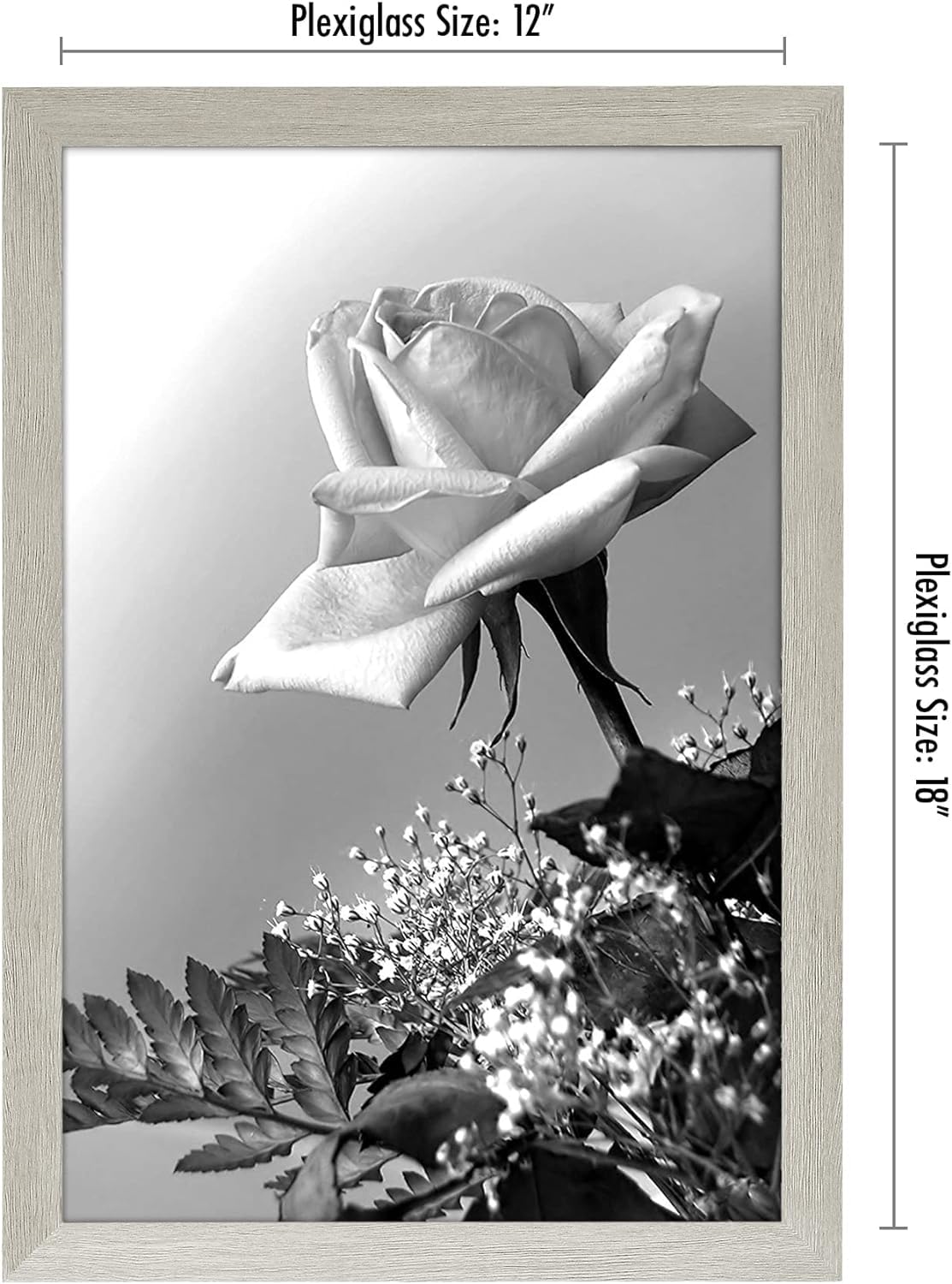 Americanflat Cornice per poster in legno chiaro, 12 x 18 cm, in legno composito con plexiglass lucido, formato orizzontale e verticale da parete con accessori per appendere inclusi