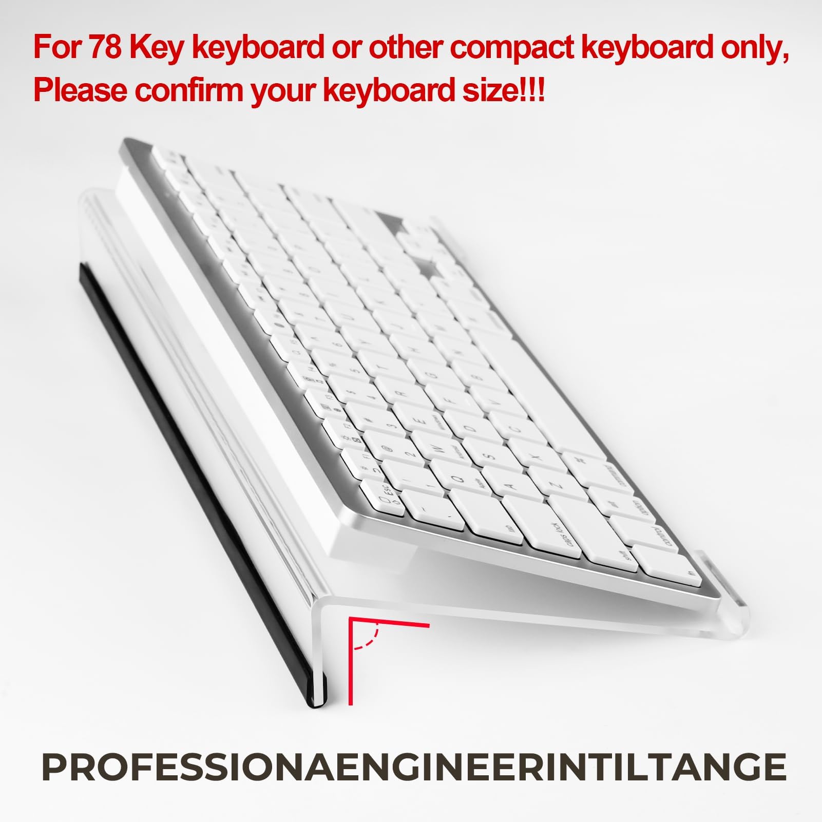 Egchi Kleiner Computer-Tastaturständer, 20x13 cm, Tastaturablage für 78 Tasten, Tastaturhalter für Mini-Computer-Tastatur und Apple-Magic-Tastatur, transparent