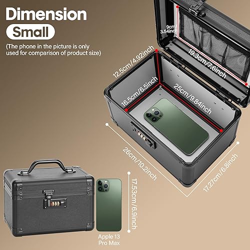 Miniatura 3 de Caja de seguridad grande  Caja de seguridad con combinación de seguridad, caja de almacenamiento con bloqueo para artículos personales y