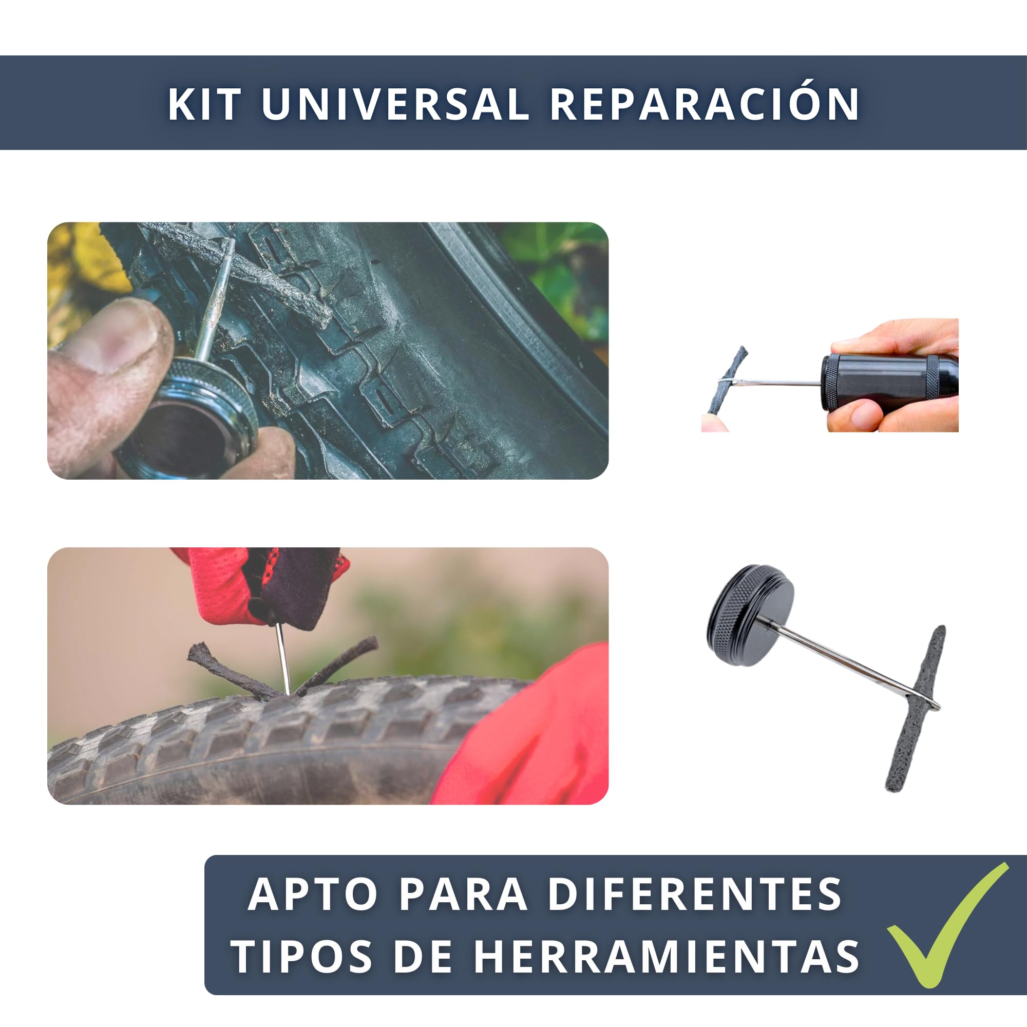 15 Mechas de Recambio 3,5 x 50 MM para Kit Herramienta Reparación Pinchazos MTB | Recambio Mechas MTB | Mechas Reparación Tubeless MTB y Road | Recambios Antipinchazos Bicicleta