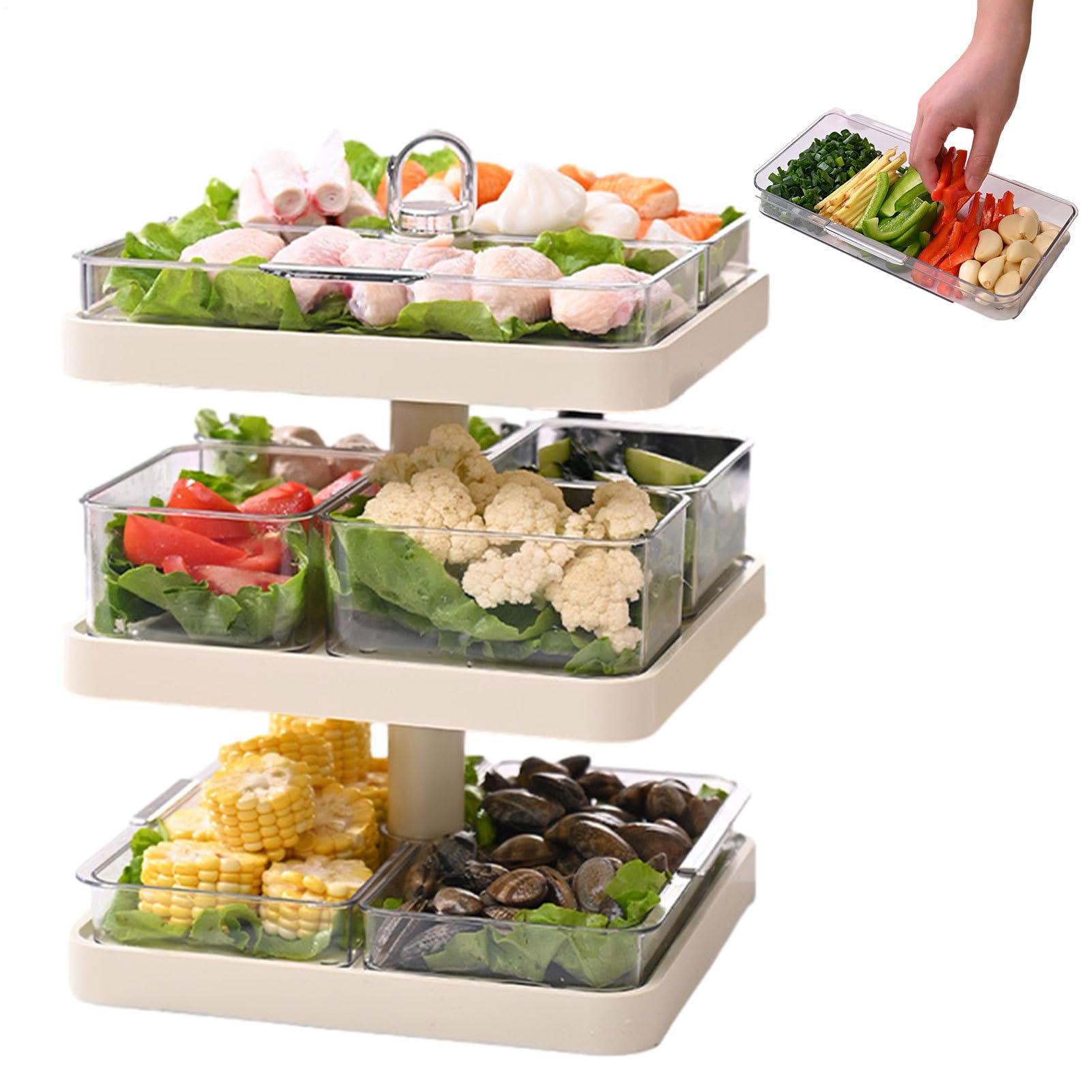 Plateau de Service Bol Repas Multi-Compartiments