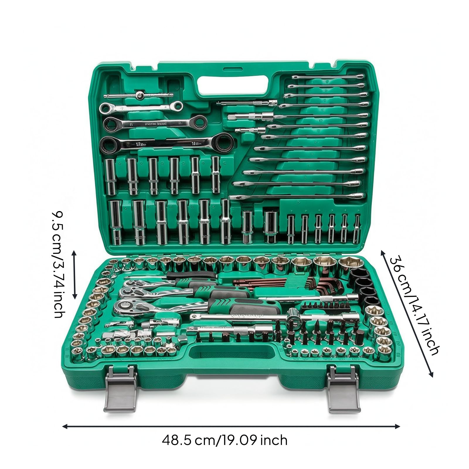 Kit di Riparazione Auto Portatile Set Chiavi a Bussola con Cricchetto Multiuso Utensili per Meccanici, Bagagliaio