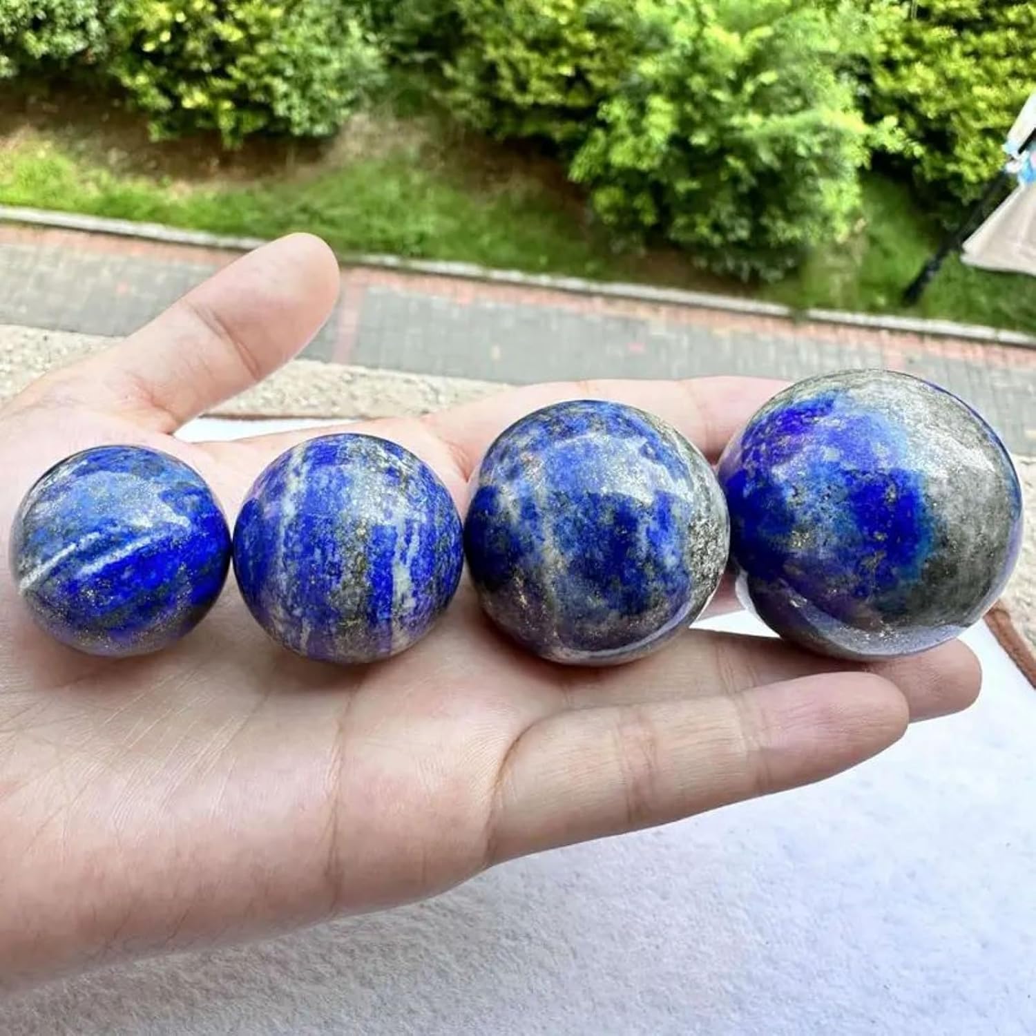 Crystal Ball Lapis Lazuli Sphere Balls Gemstone Ornament Fengshui and Home Decoration,4~4.5cm