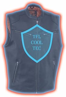Milwaukee MEN'S MOTORCYCLE RIDING COOL-TEC ZIPPER FRONT LEATHER VEST BUTTER SOFT LEATHER (2XL Regular)
