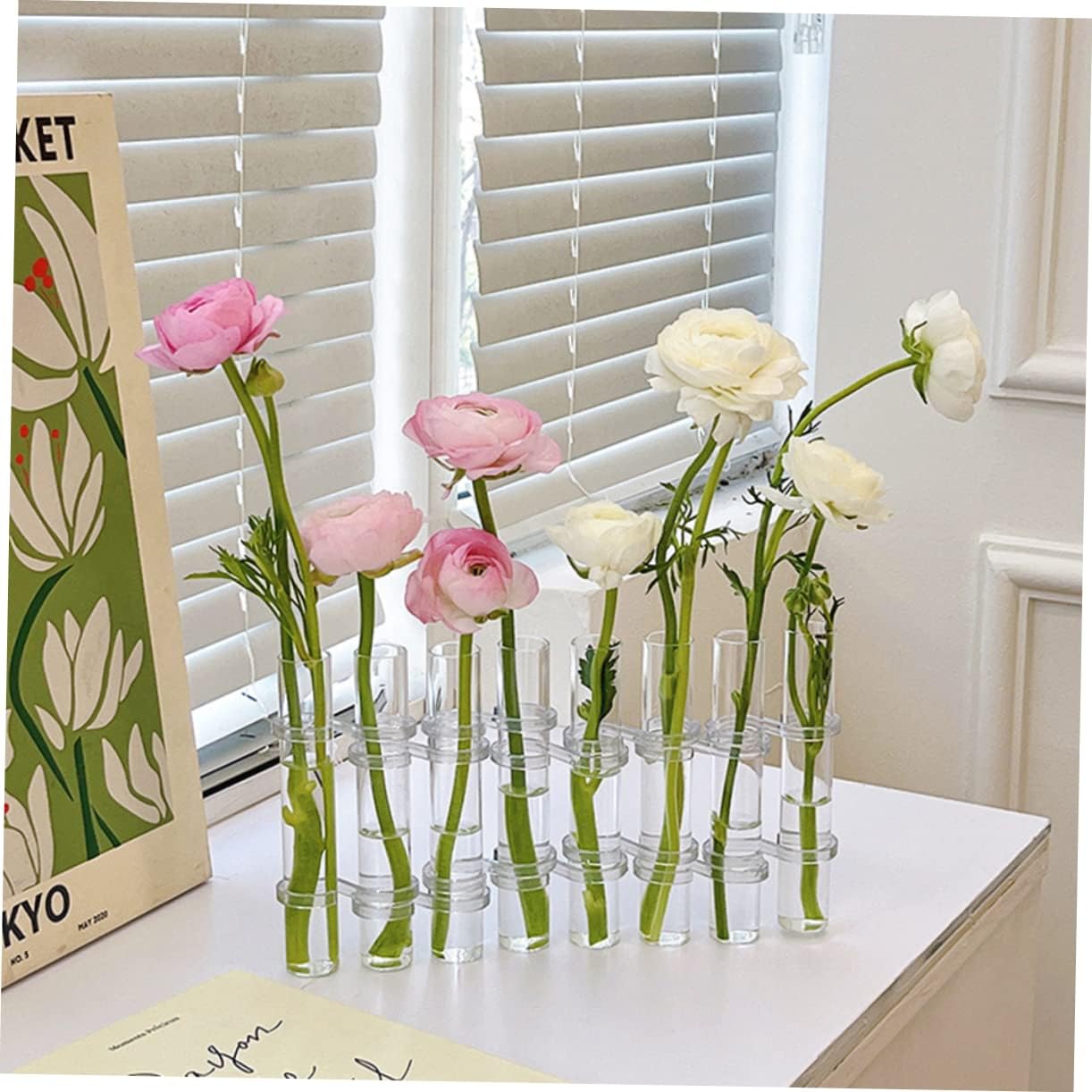 GLEAVI 1Set Hydroponics Vase Test Tube Plant Holder for Home Decoration Elegant Terrarium for Water Plants Air Plants and Floral Arrangements for Desktop Shelf