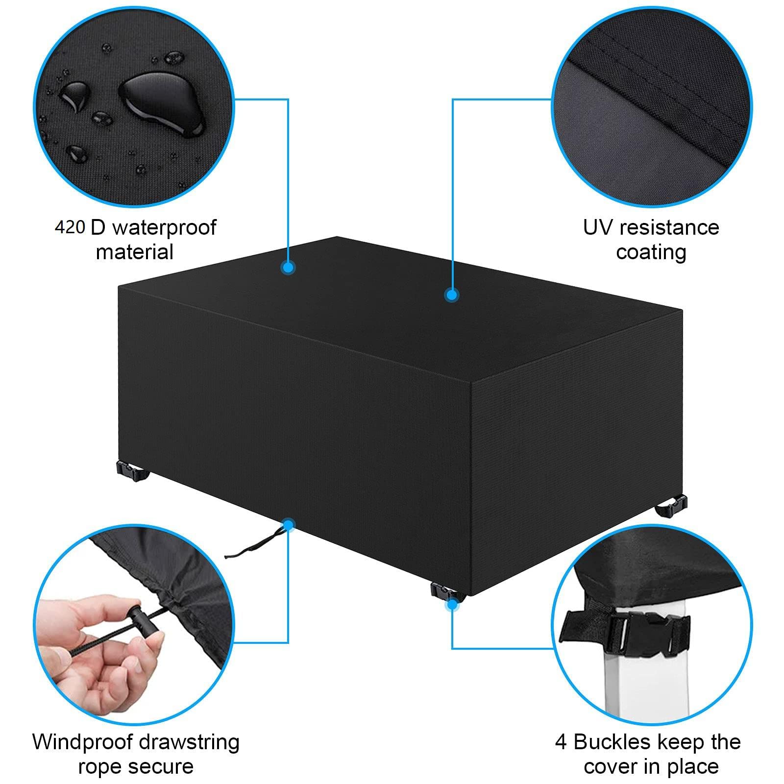 Gartenmöbel Abdeckplane 200x110x95cm - Wasserdichtes 420D Oxford Winterfest