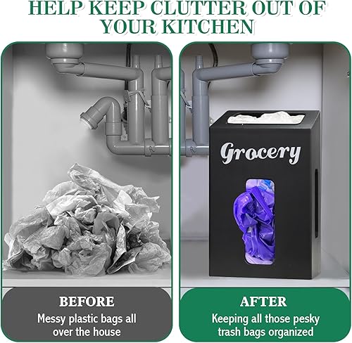 Miniatura 4 de Soportes para bolsas de plástico para organizadores y almacenamiento de cocina, soporte para bolsa de comestibles montado en la pared con 4
