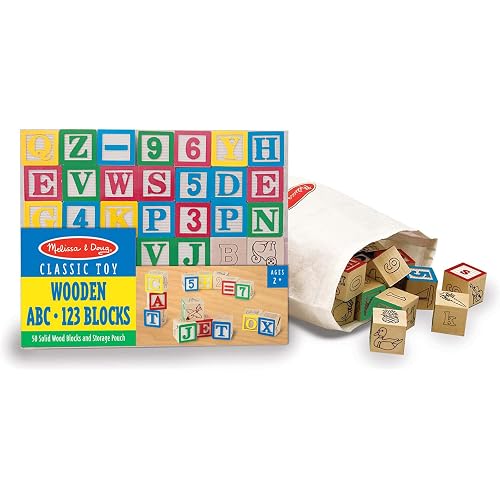 Melissa & Doug Deluxe Wooden ABC 123 Number Blocks