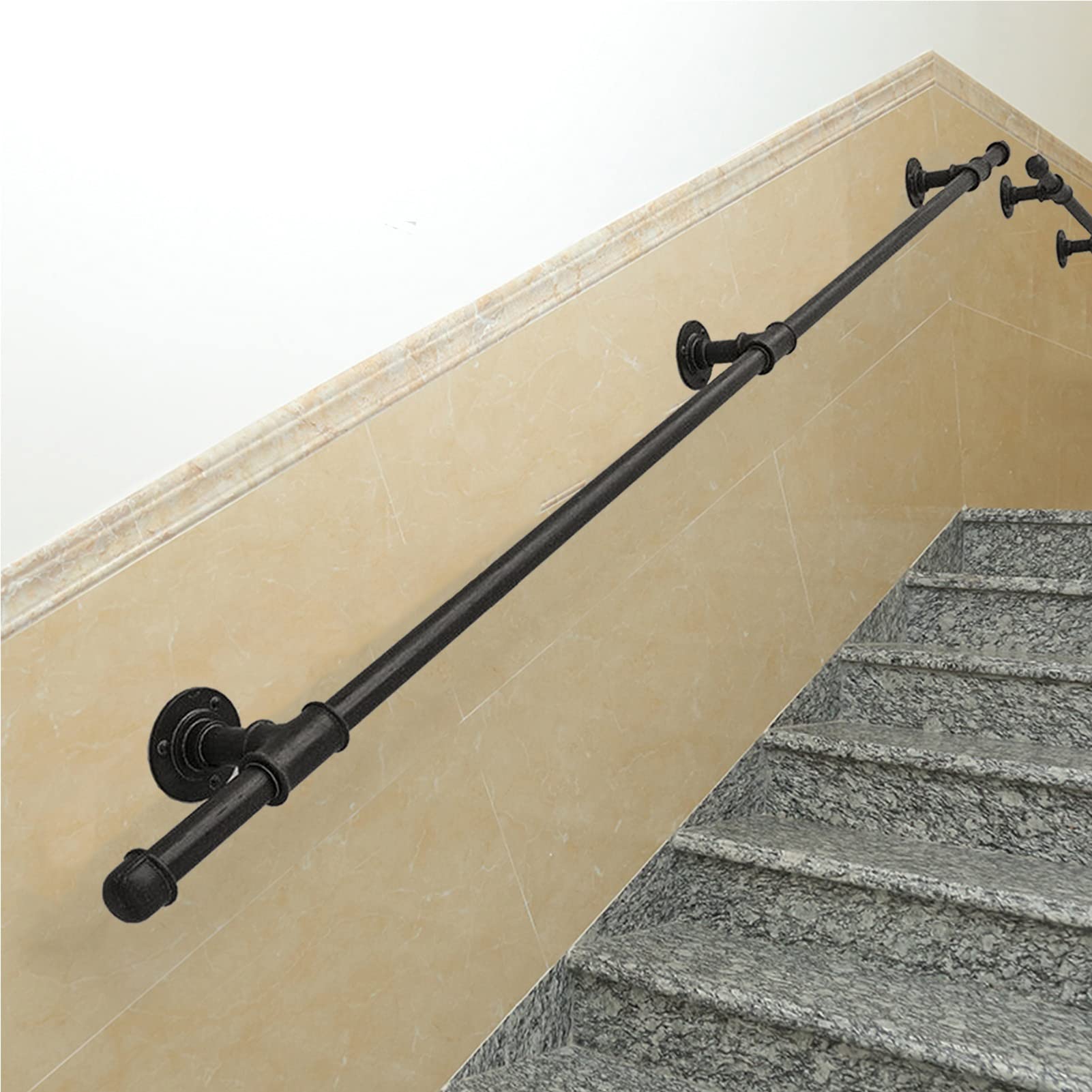 CanDo trapleuning Mat Zwart 390CM 45MM kopen? | Trapleuningen & leuninghouders