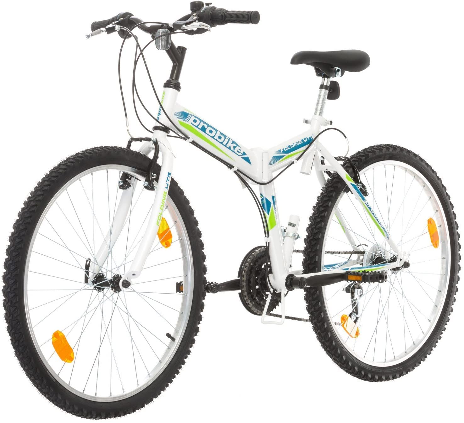 Multibrand Probike - Bicicletta pieghevole, 26 pollici, a 18 marce, per uomo e donna, adatta da 160-180 cm (Verde-Grigio1)