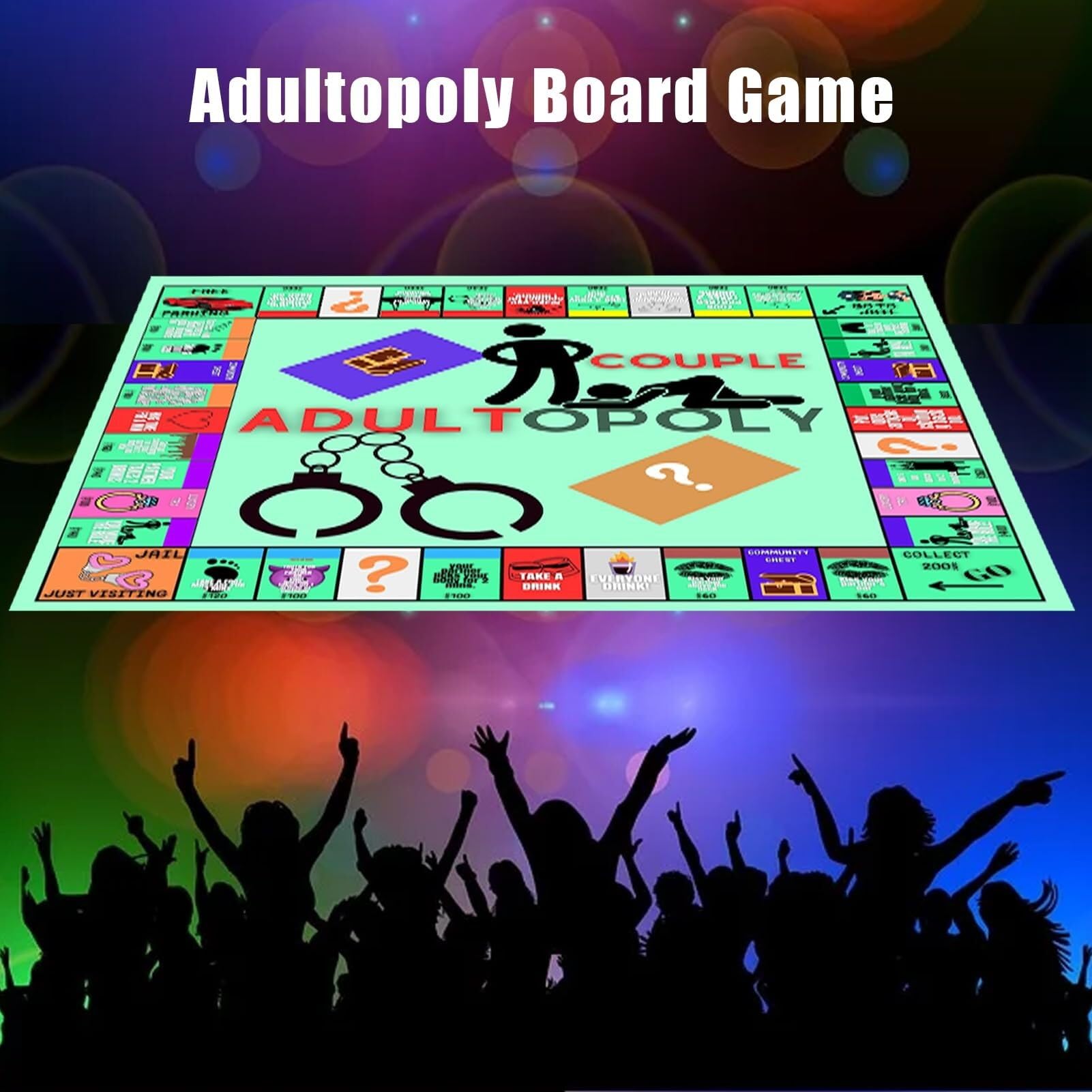 Cymwer Adultopoly Gioco da tavolo, Giochi da camera for coppie, Gioco da tavolo Opoly for coppie for adulti, Gioco di carte di relazione, Carte di conversazione for coppie