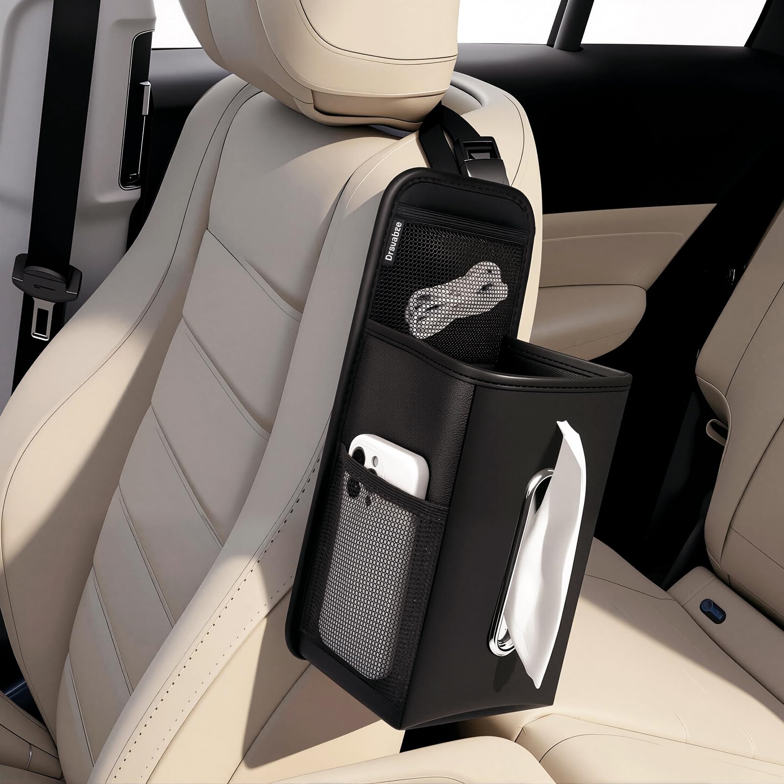 Car Tissue Holder for Kleenex 60 120 160 180 Count Rectangular Car Storage Box Side Mount Organizer with