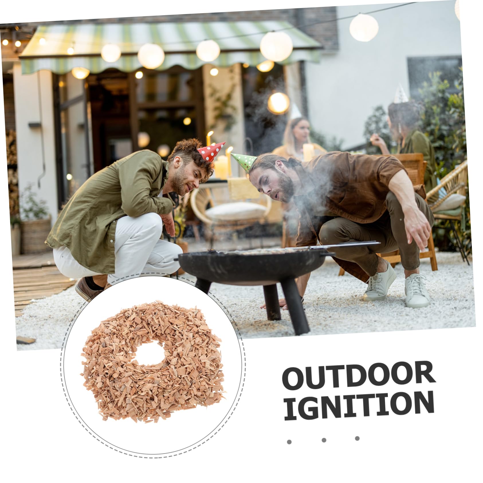 Kisangel Trucioli di Legno di Hickory e Barbecue 1 Sacchetto Affumicatura | Grado Professionale, Uso Versatile, Sapore Affumicato Intenso, per Bistecche e Brisket All’aperto