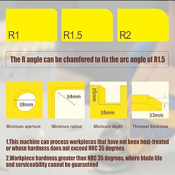 Indexable Inserts for Mini Pneumatic Chamfering Machine, 10 Pcs Chamfering Tool Inserts, R-Angle Carbide Turning Inserts, Lather Turning Tool with 5 Bearings, Tungsten Steel
