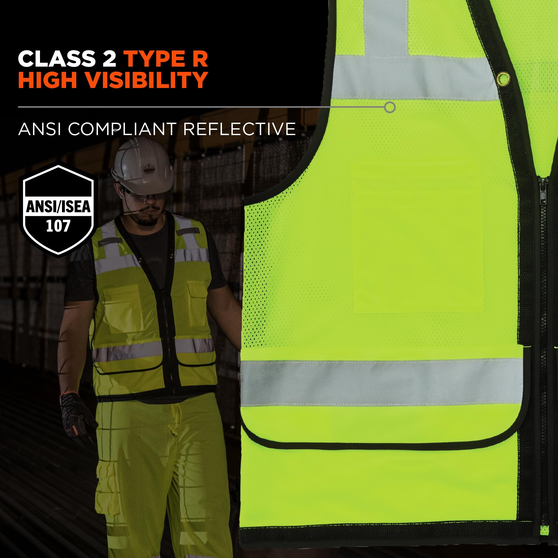 Ergodyne GloWear 8253HDZ Chaleco de malla resistente tipo R clase 2