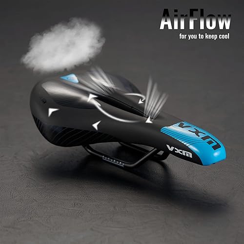 Miniatura 10 de Cojín de asiento de bicicleta, cómodo de espuma viscoelástica, repuesto suave acolchado con carreras especializadas, impermeable, para bicicleta de