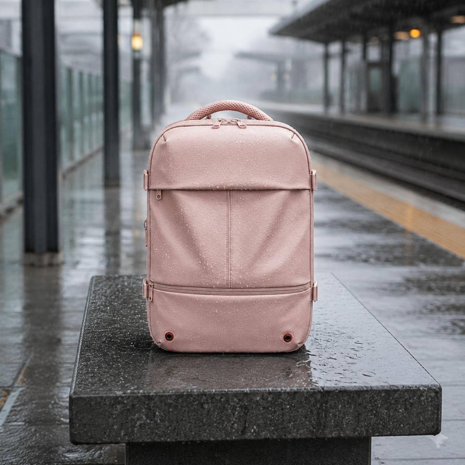 Harilla Zaino da Viaggio Donna Zaino Borsa Bagaglio Trolley Espandibile Pc Fino a 40cm Ricarica Tramite Porta USB E Spallacci, Rosa, Rosa Piccolo, 16 Pollici