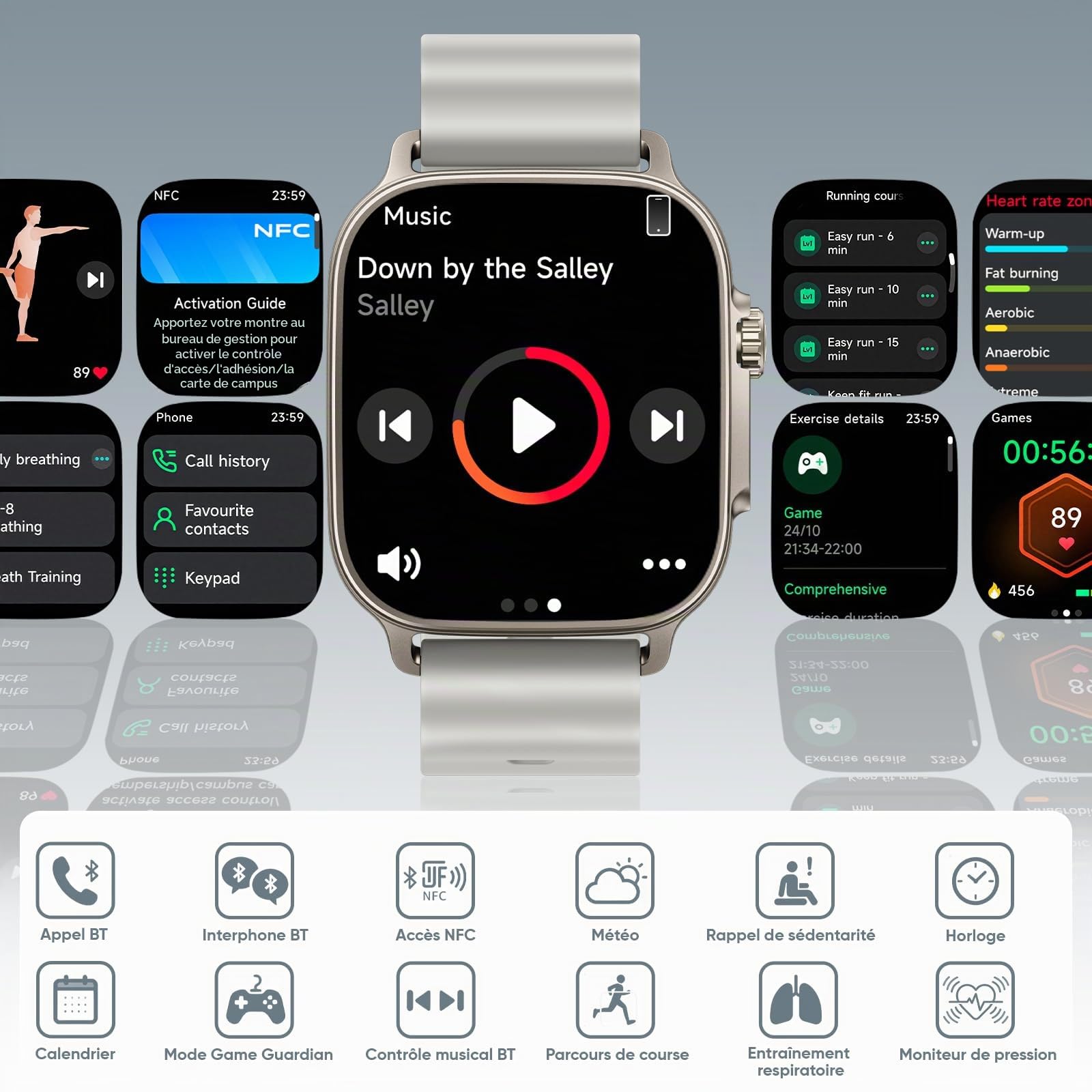 realme Montre connectée Watch 5, IP68,108 Modes Sportifs, Surveillance de la Saturation en oxygène du Sang et du Sommeil,GPS Autonome, autonomie de 16 Jours, Grise