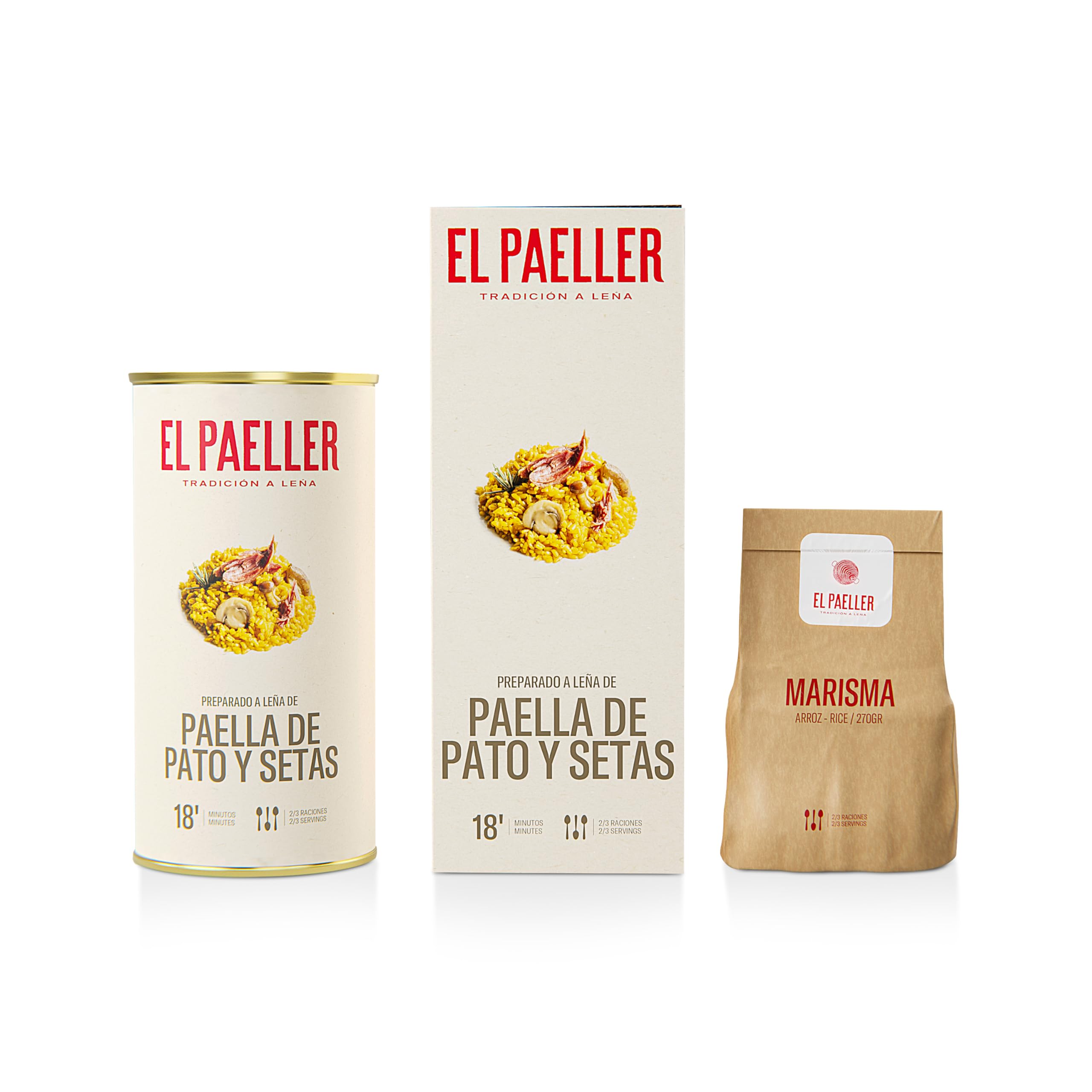 EL PAELLER - Préparation Paella de Canard et Champignons | Ingrédients 100% Naturels | Pour 2-3 Personnes | Facile à Préparer en seulement 18 Minutes | Sans Gluten