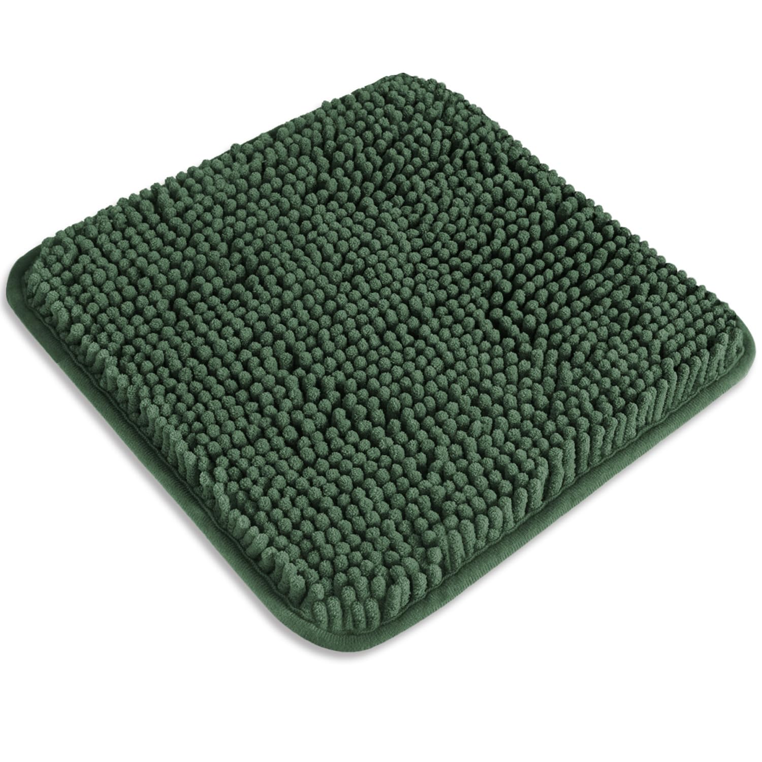 PureSwan Small Bathroom Rug 12"x12" – Washable and Absorbent Mini Bath Mat, Non Slip, Thick Soft Chenille Bath Rugs for Bathroom, Shower, Locker Rug(Hunter Green)