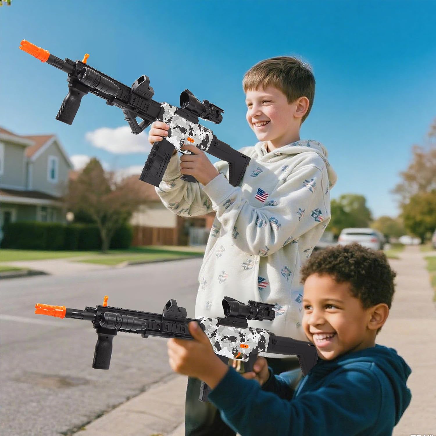 Realistic Toy Gun for Nerf Guns Darts, Foam Blaster - with Scope 120 Soft Bullets 3 Magazines, Semi-Auto Sniper Rifle Electric Machine Guns for Boys 8-12 Age, Birthday Gifts for Kids and Adults