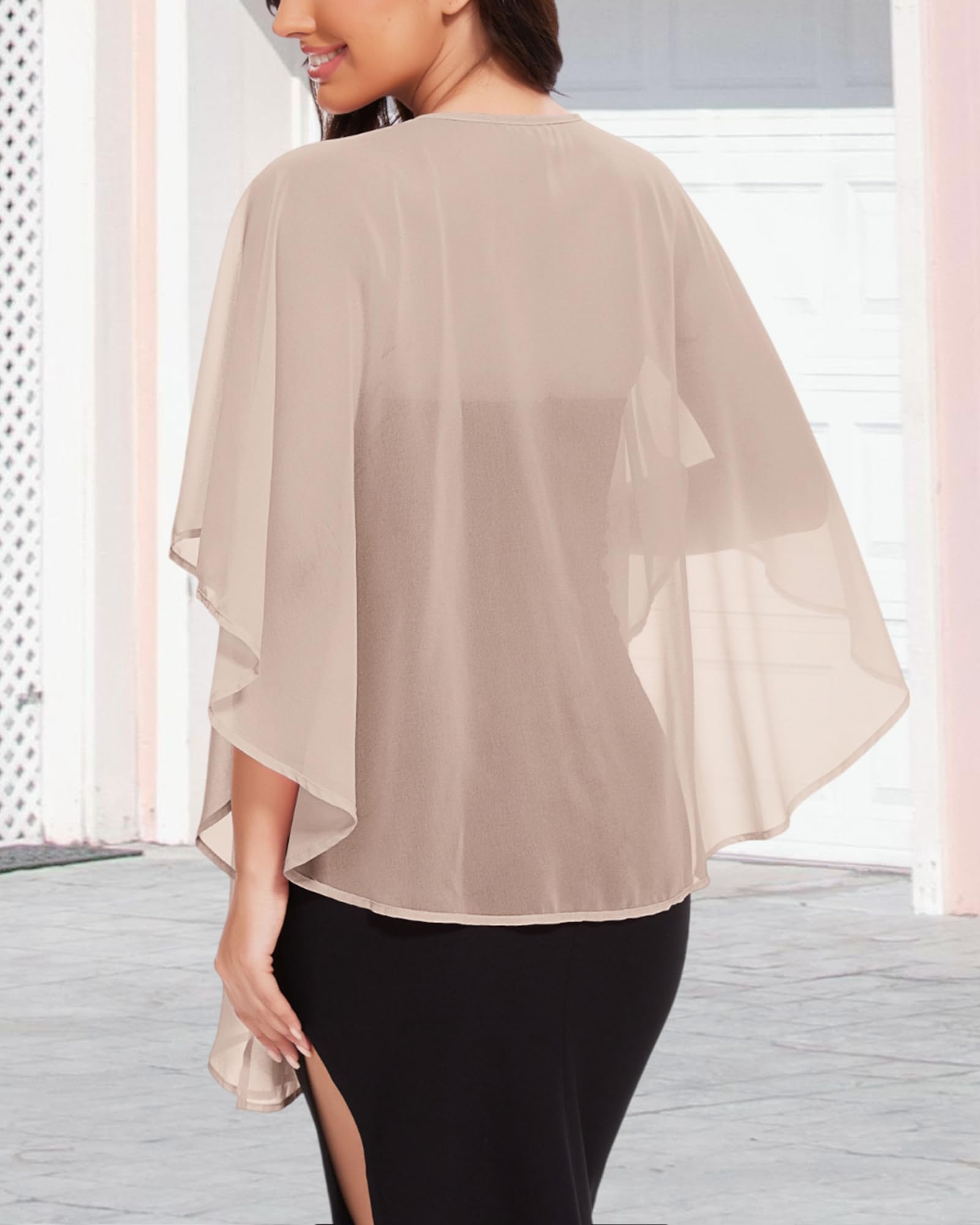 Gosunny Shrugs da donna in chiffon, sciarpe e avvolgenti, per abito da sera