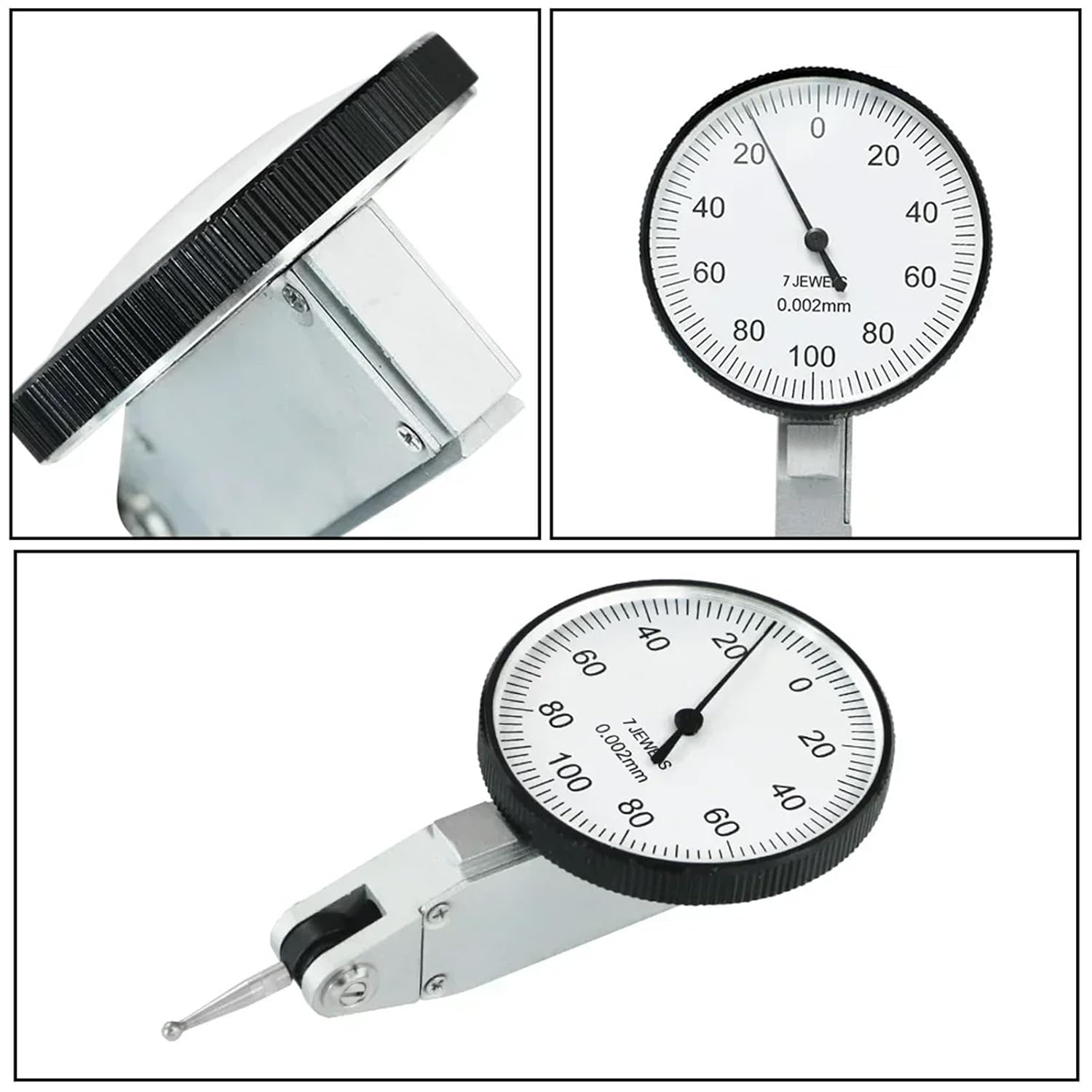 1Pcs 0-0.2mm Test Dial Indicator Gauge 0.002mm Precision Dovetail Rails Dial Test Indicator Measuring Tools(5313-02)