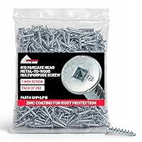 Vista 2 de #10 Tornillo de metal a madera con cabeza de panqueque chapado en zinc (paquete de 250) (1 pulgada)